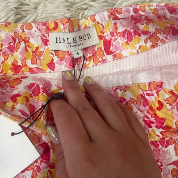 Hale Bob Pink and Yellow High Waist Women Shorts - Picture 7 of 8